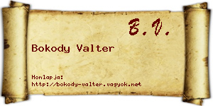 Bokody Valter névjegykártya